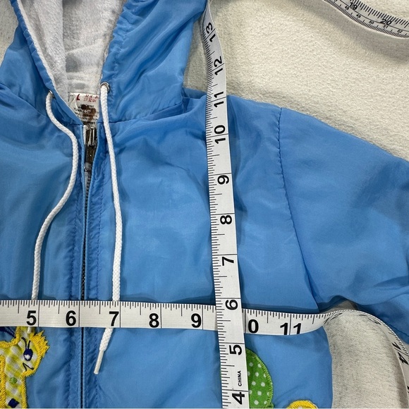 VTG Sears Blue Kids Windbreaker Zip up Baby Jacket with Animal Train  Sz 2T-3T - Picture 4 of 6